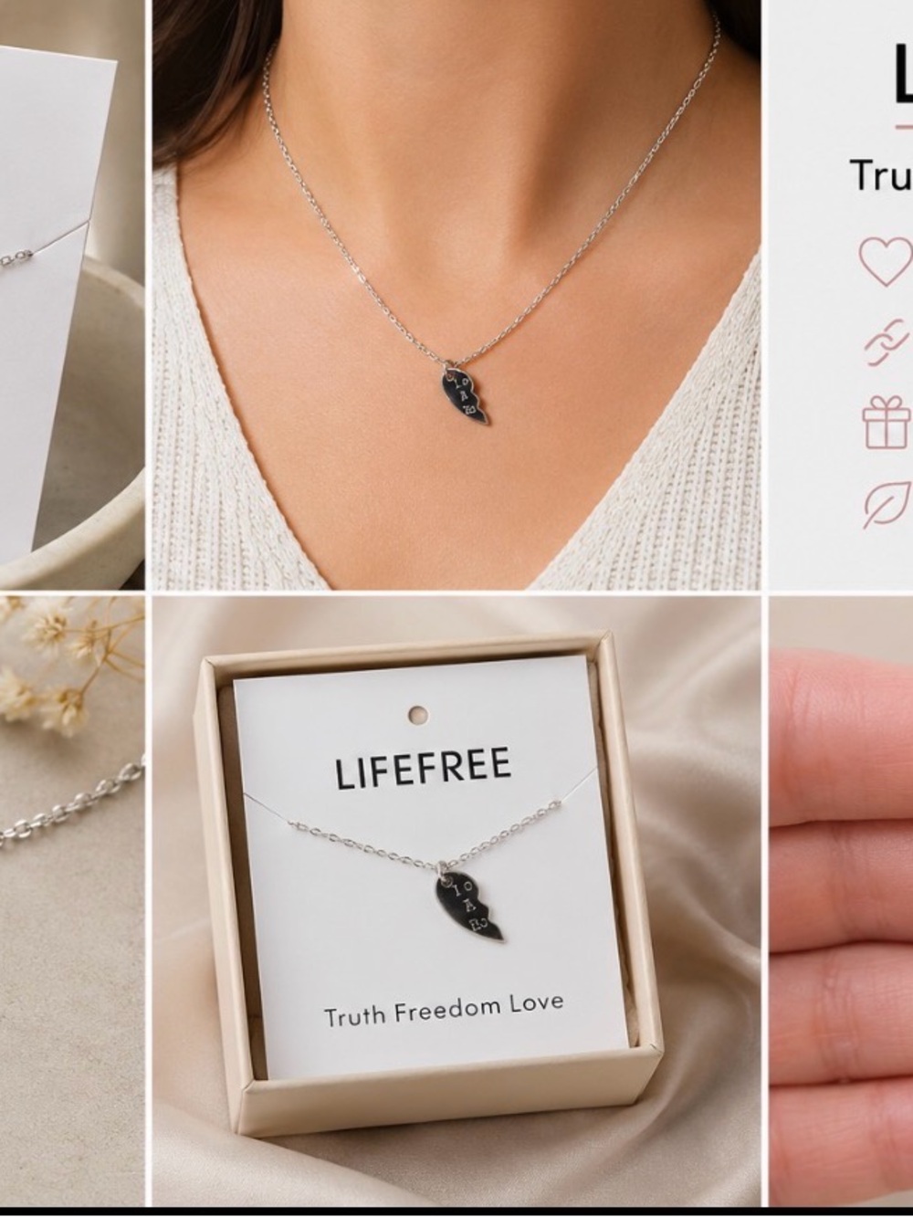 Black Leaf Pendant Necklace - Truth Freedom Love